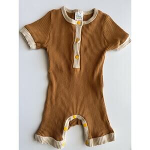 Kids Tales Yellow Romper One-Piece Snap Buttons Size 6-12 month Vintage